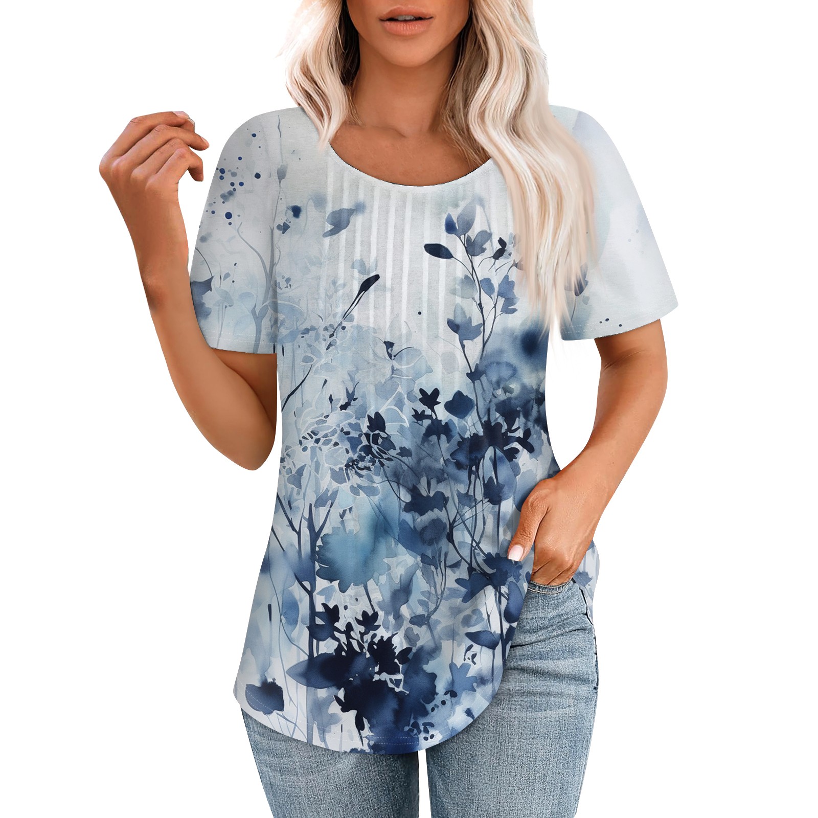 ADSSDQ Summer Blouses for Women 2024 Going Out Tops Short Sleeve