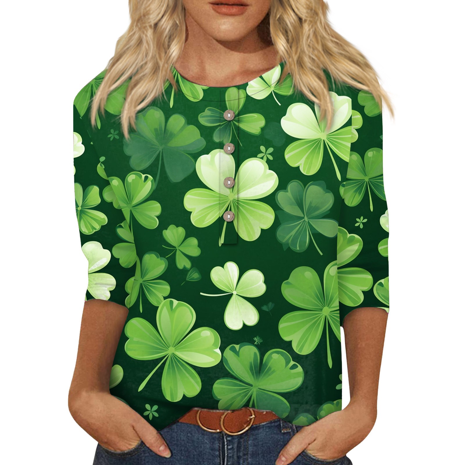 St. Patrick’s Day Clover Green Tee or Sweatshirt